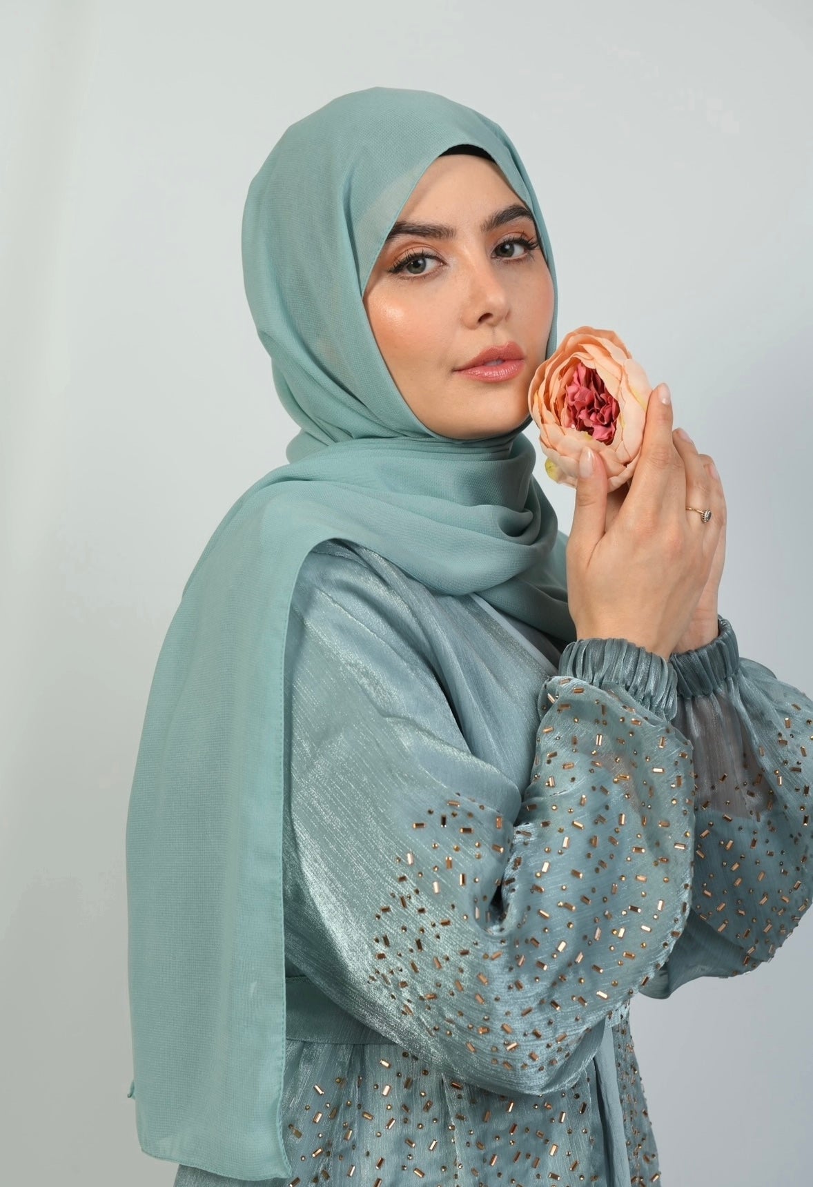 Cuffed Sleeve Open 4 Piece Abaya