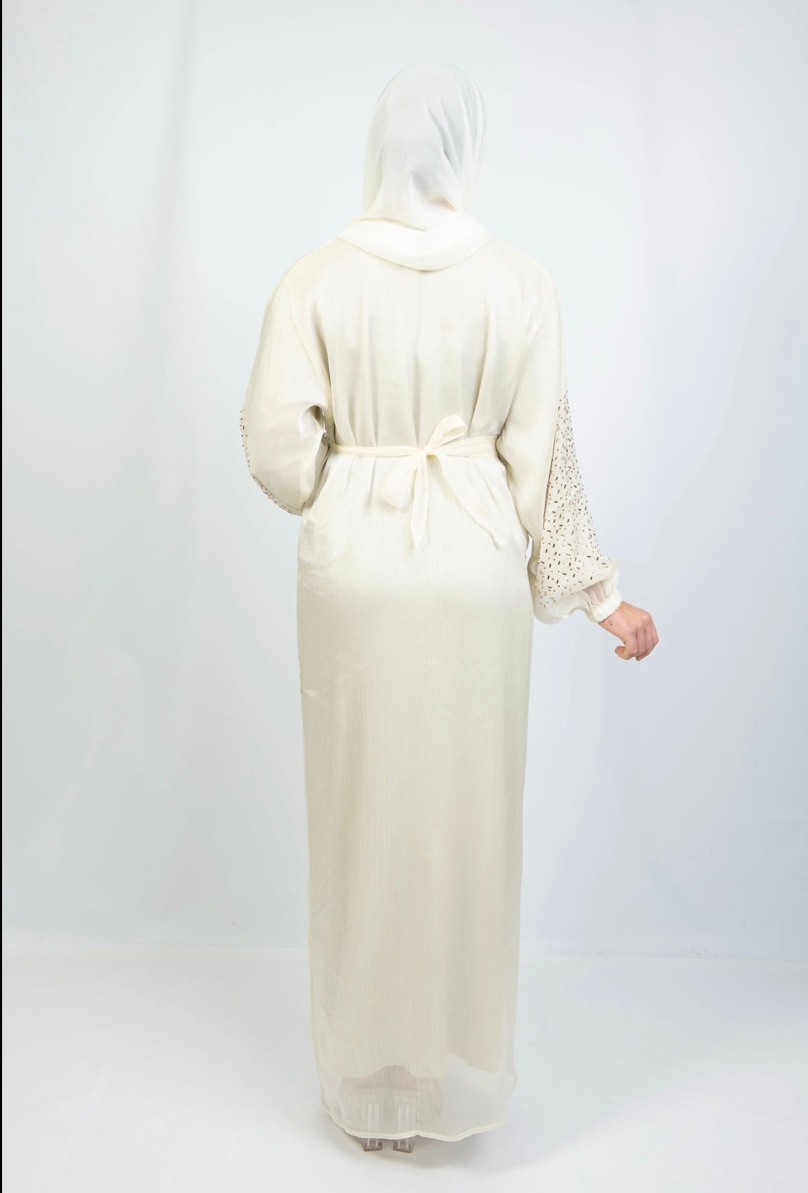 Cuffed Sleeve Open 4 Piece Abaya