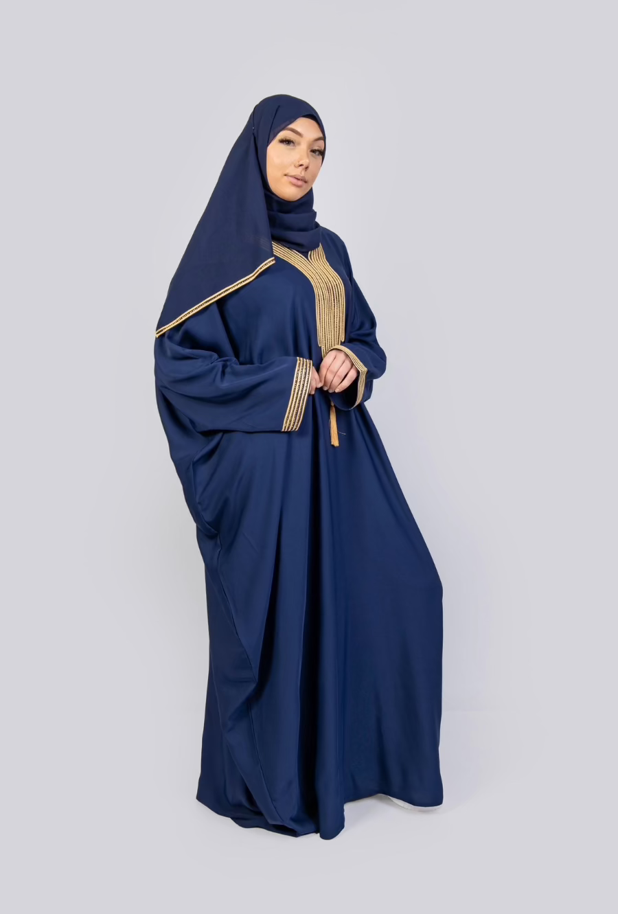 Women's Traditional Moroccan Style kaftan in colour navy blue