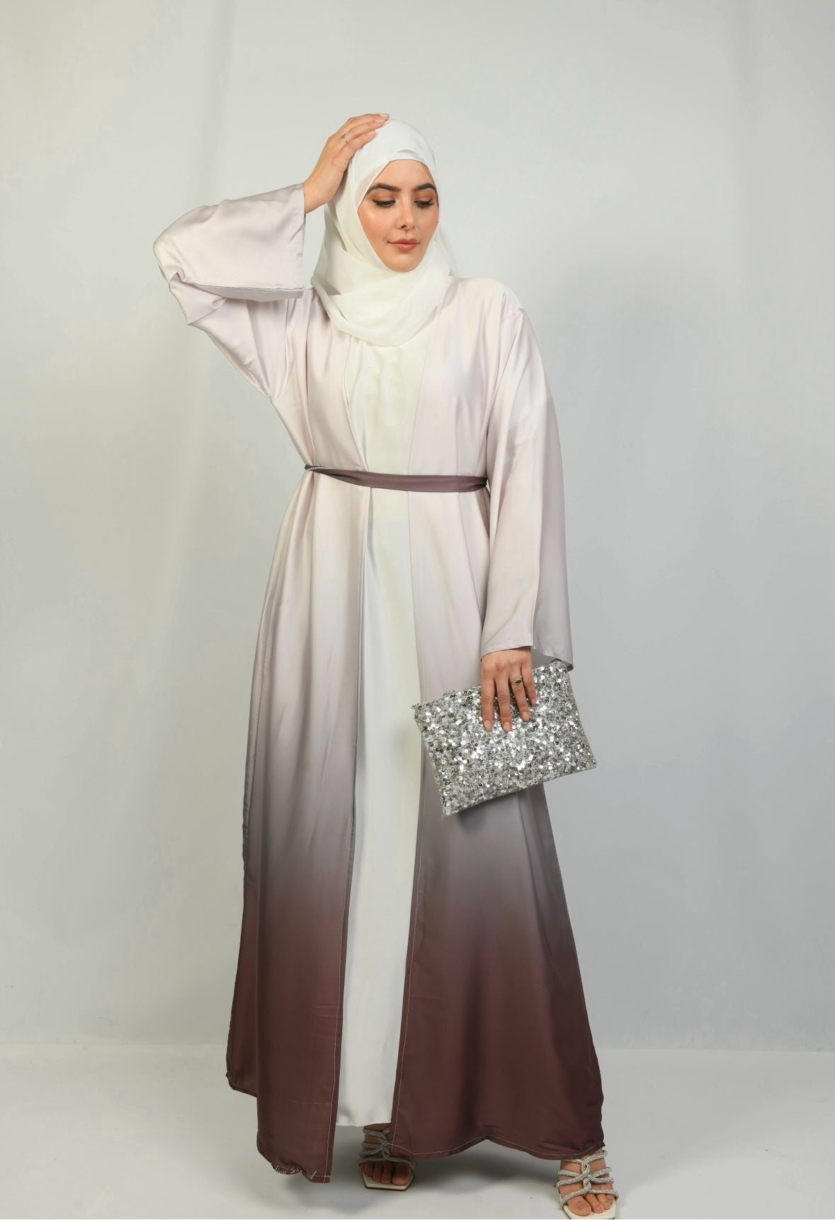 Two Tone Open Abaya