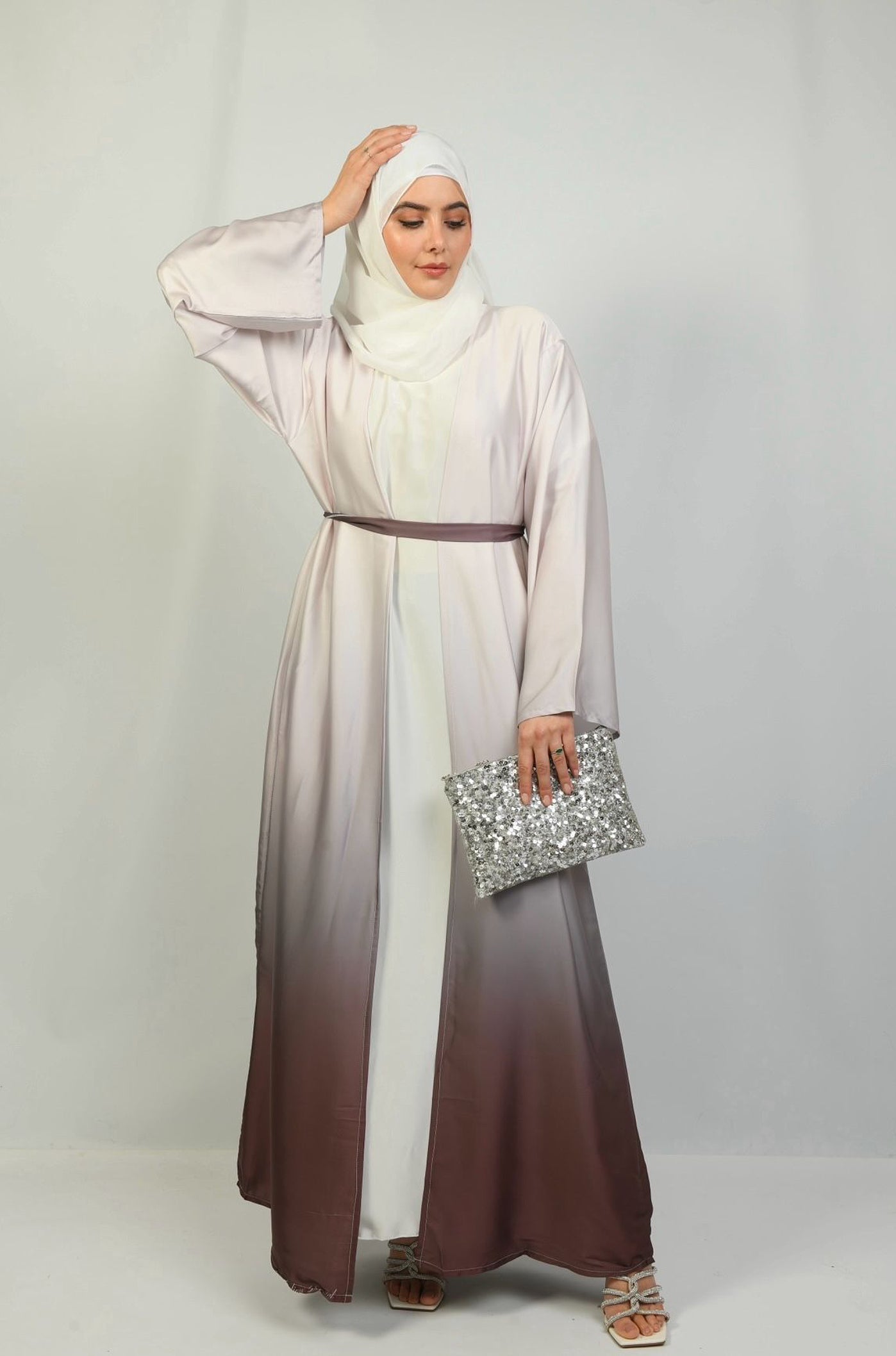 Two Tone Open Abaya