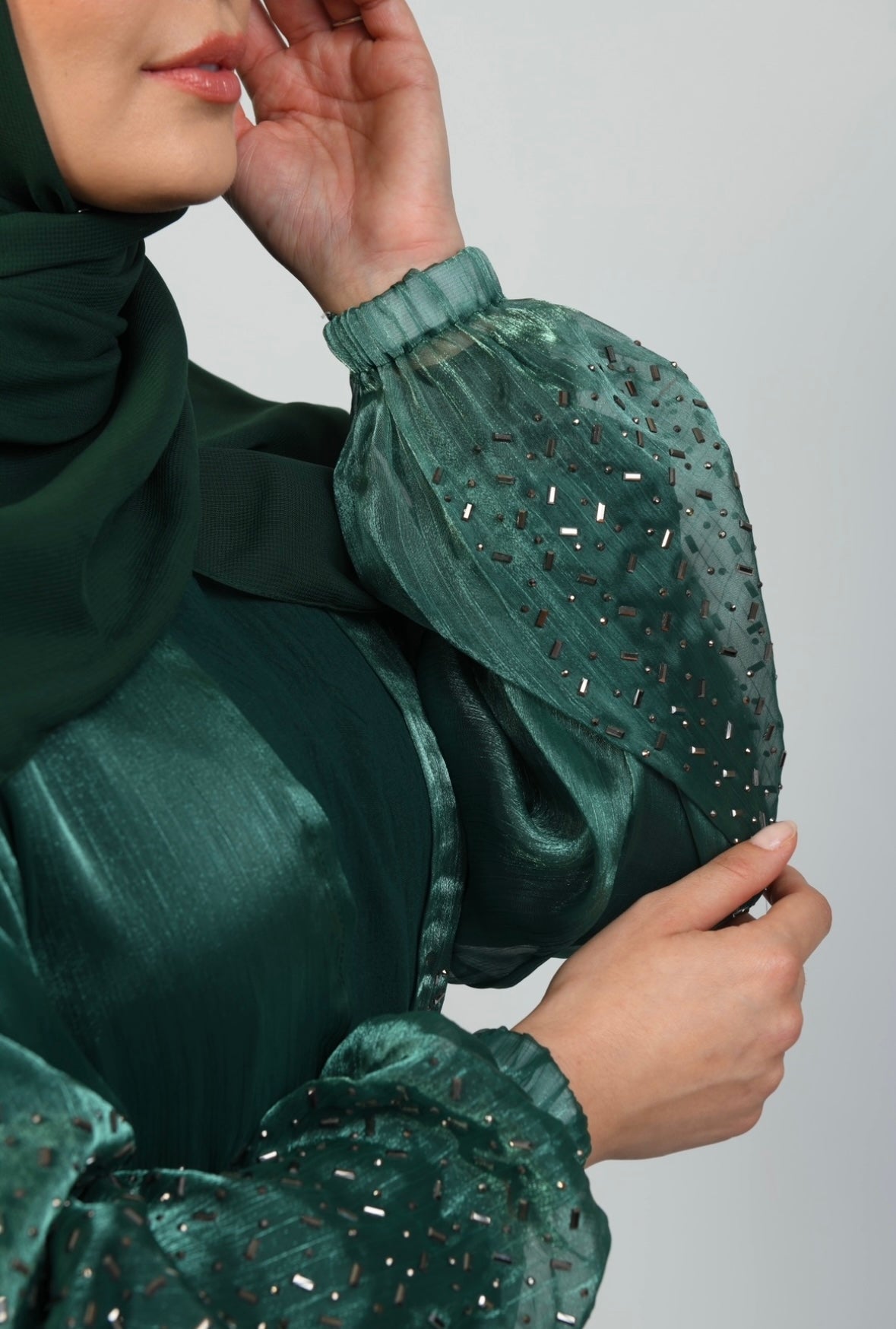 Cuffed Sleeve Open 4 Piece Abaya