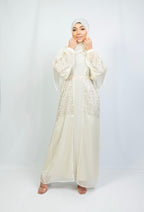 Cuffed Sleeve Open 4 Piece Abaya