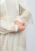 Cuffed Sleeve Open 4 Piece Abaya
