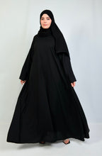 traditional 2 piece black Abaya for women with hijab