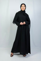 2 Piece Embellished Sleeved Abaya in Black