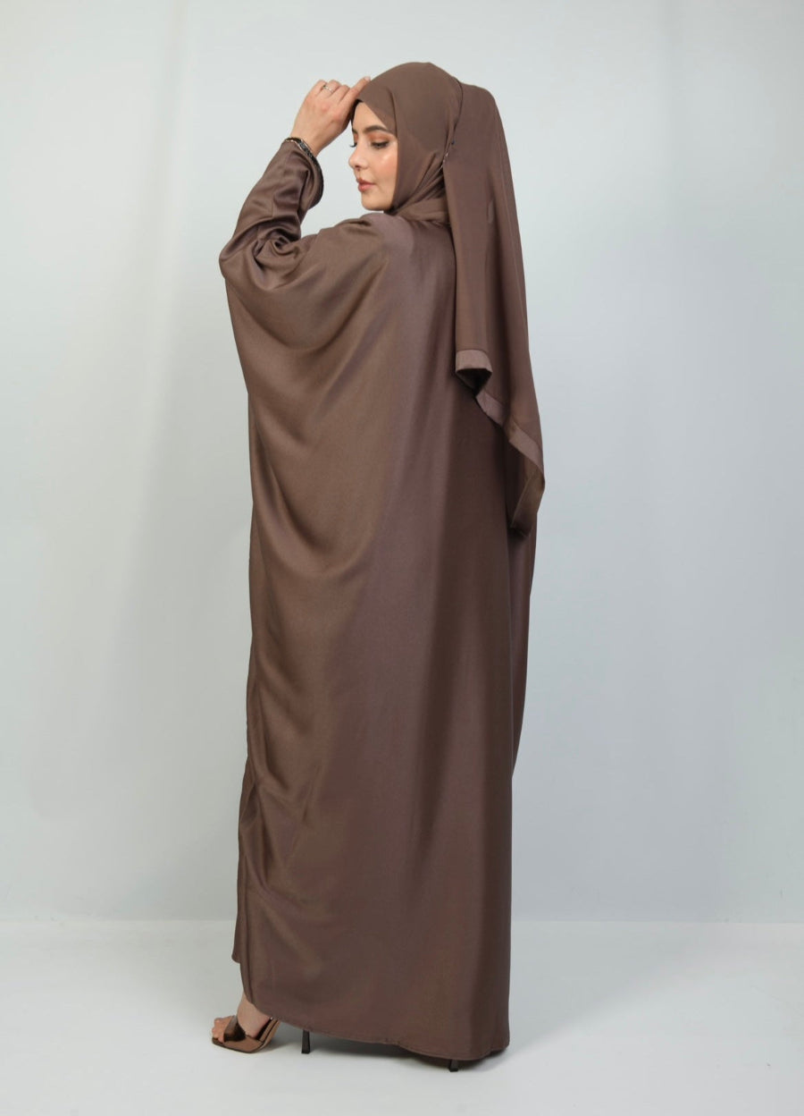 Diamanté Batwing Abaya in bronze brown, Abayas By Iqra