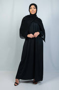 2 Piece Amani Emirati Beaded Abaya with Cuffs in black