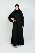 traditional 2 piece black Abaya for women with hijab